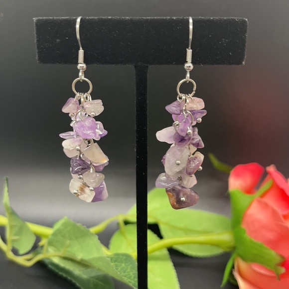 Natural Amethyst Necklace Earring and Bracelet set - Picture 7 of 13